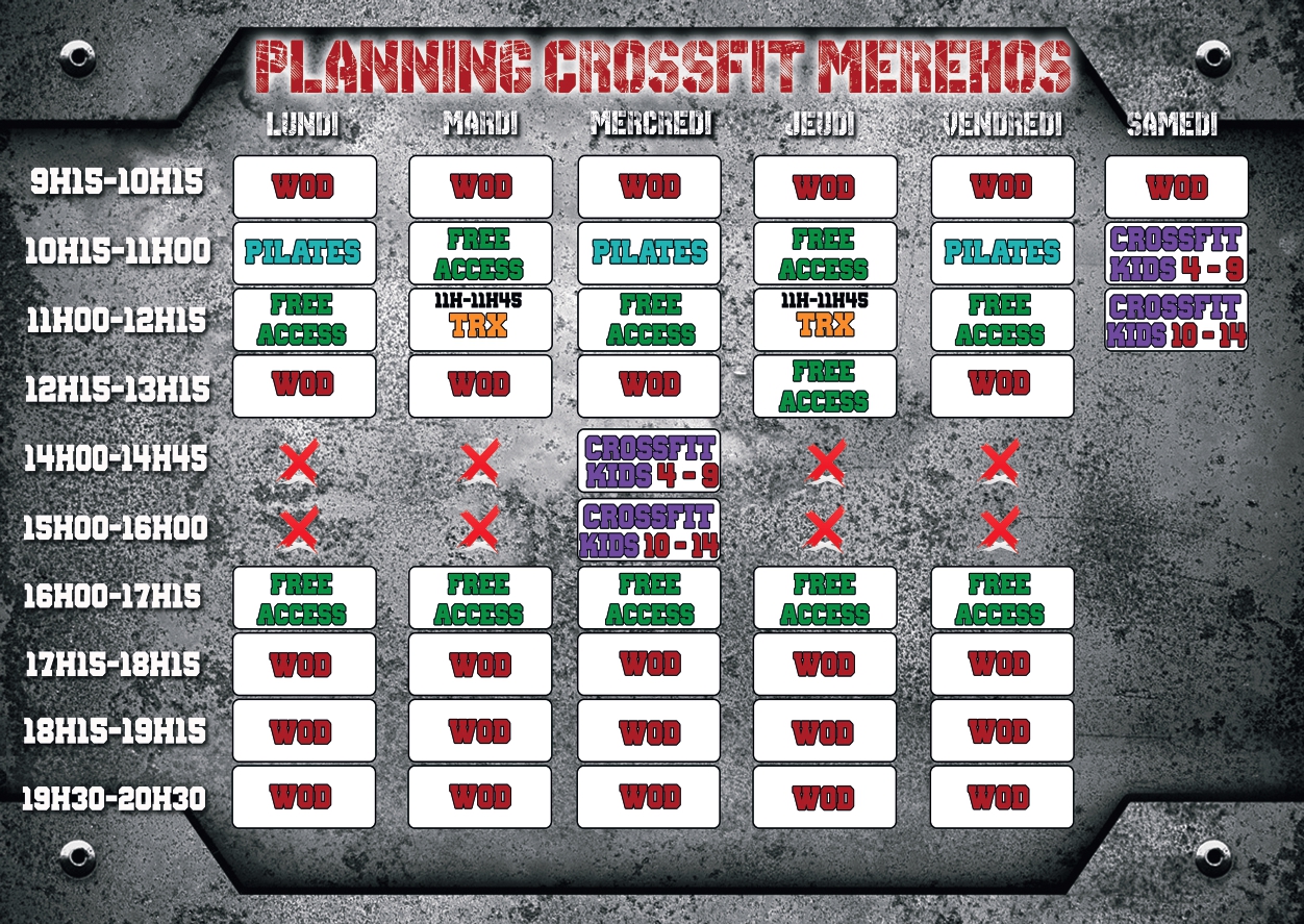 CrossFit Merehos : planning CrossFit à Méreau près de Vierzon dans le Cher (18)